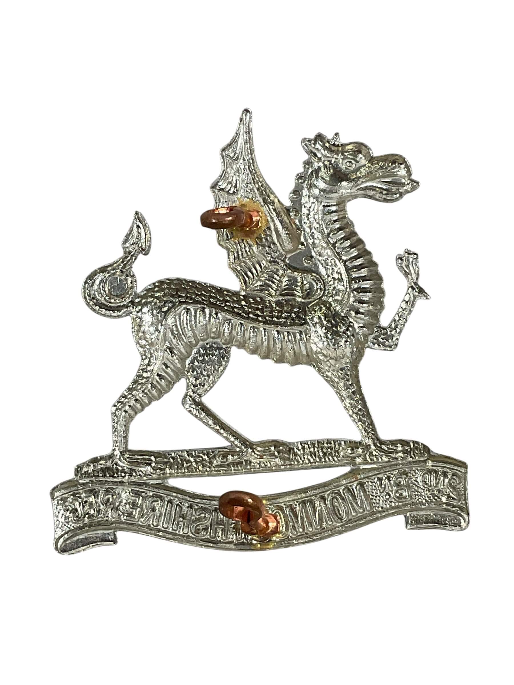 WW1 British BEF 2nd Battlaion Monmouthshire Regiment White Metal Cap Badge (1) WW1 British BEF 2nd Battlaion Monmouthshire Regiment White Metal Cap Badge (1)