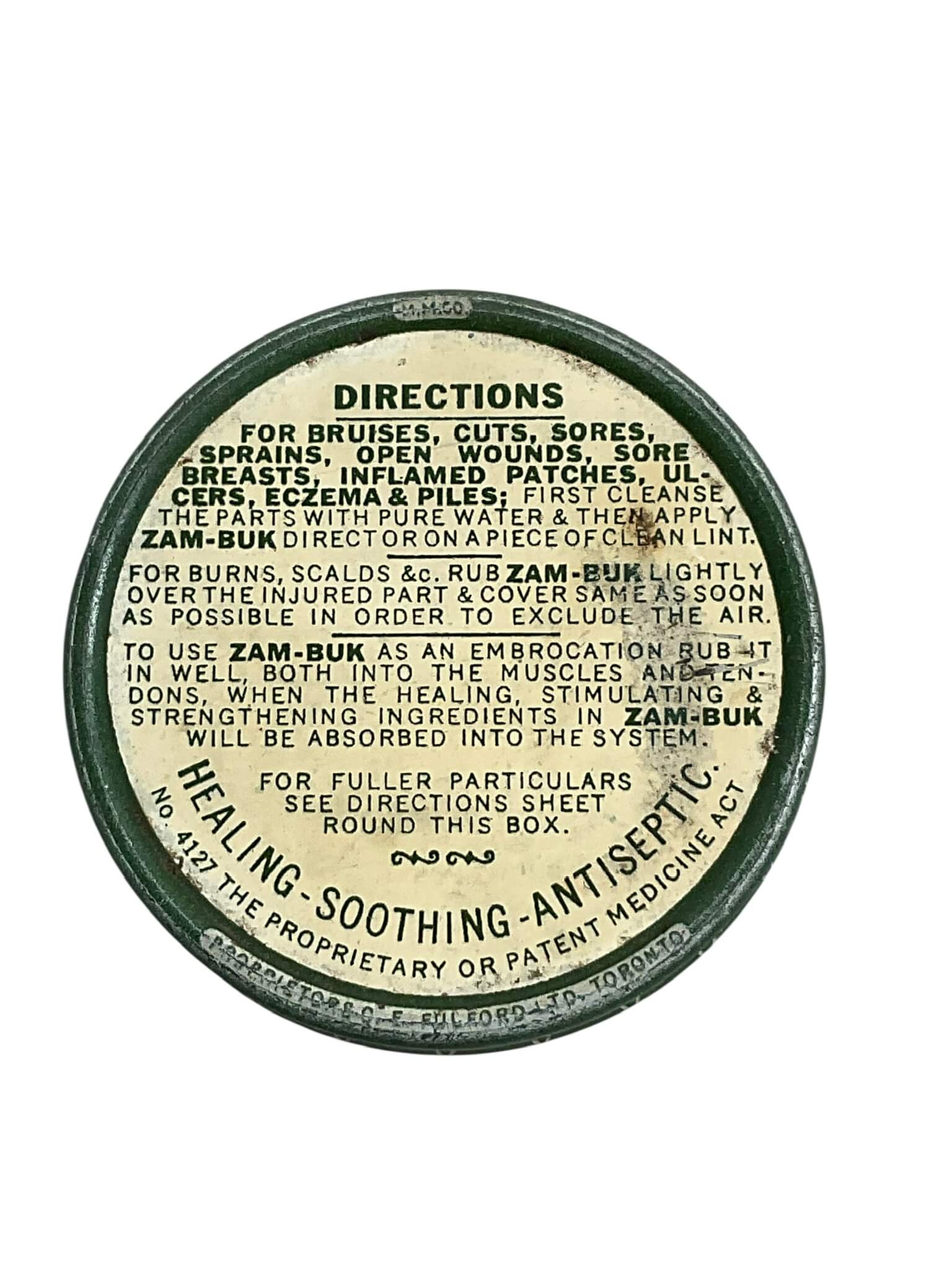WW1 Canadian CEF Zam-Buk Personal Kit With Contents WW1 Canadian CEF Zam-Buk Personal Kit With Contents