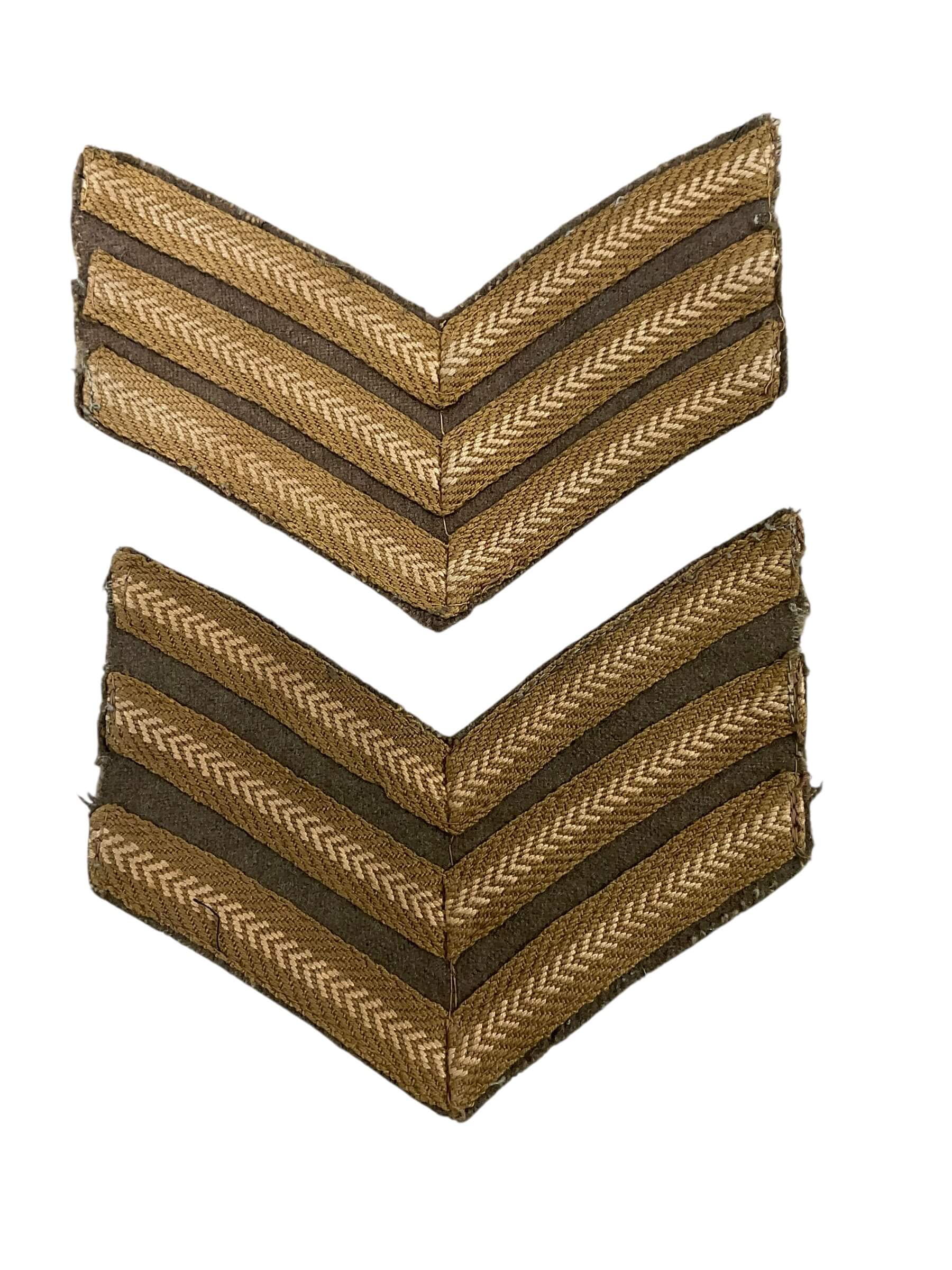 WW2 British Army Sergeant Rank Insignia Pair WW2 British Army Sergeant Rank Insignia Pair