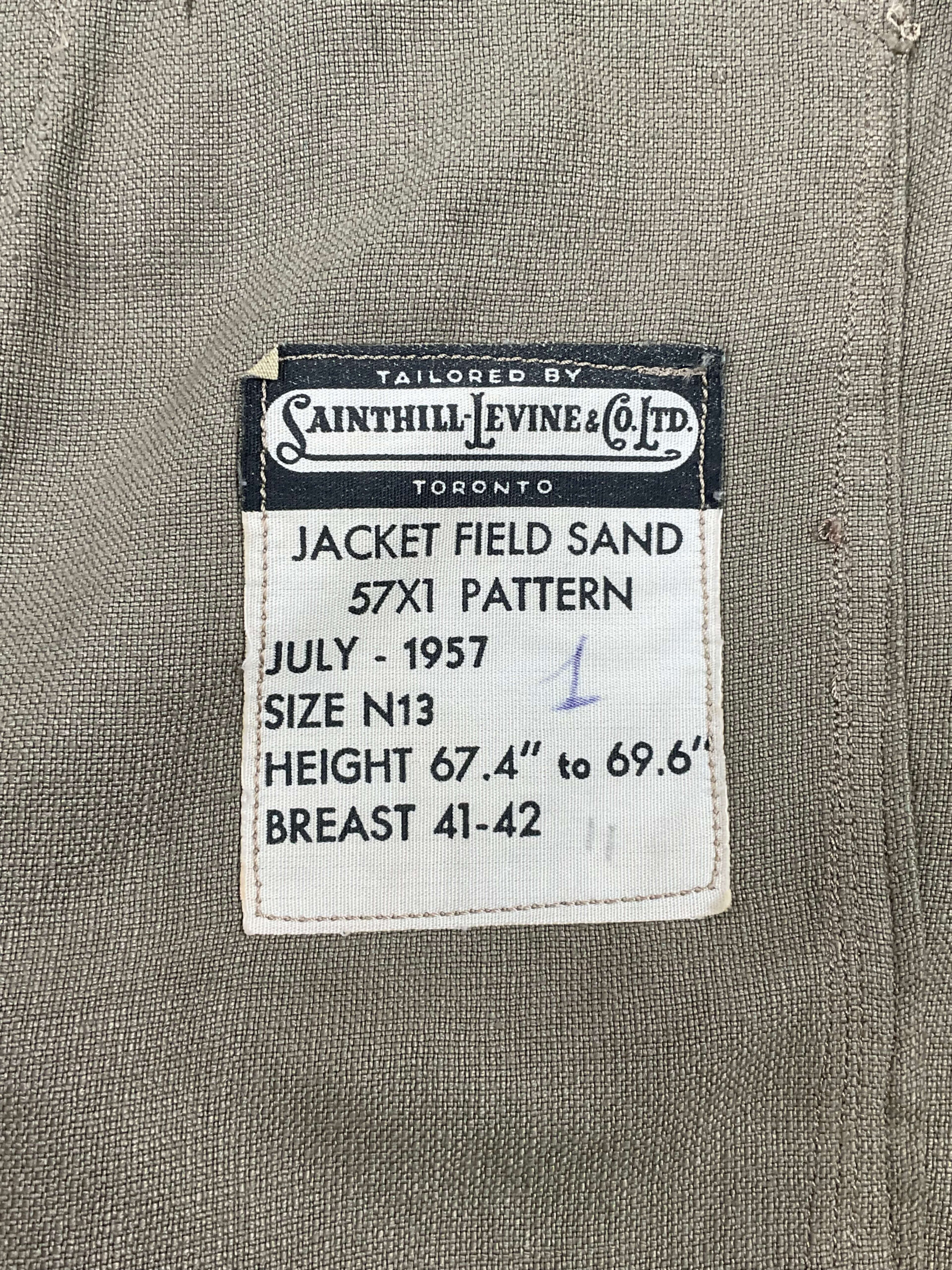 Canadian Army Senior Officer's Tropical Jacket Experimental Dated 1957 Canadian Army Senior Officer's Tropical Jacket Experimental Dated 1957