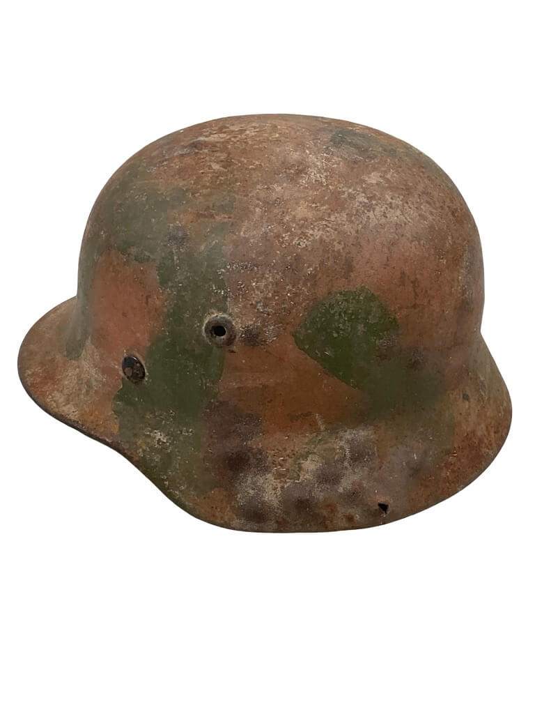 WW2 German M40 Camouflage Steel Helmet Lot No 158 Size 62 WW2 German M40 Camouflage Steel Helmet Lot No 158 Size 62