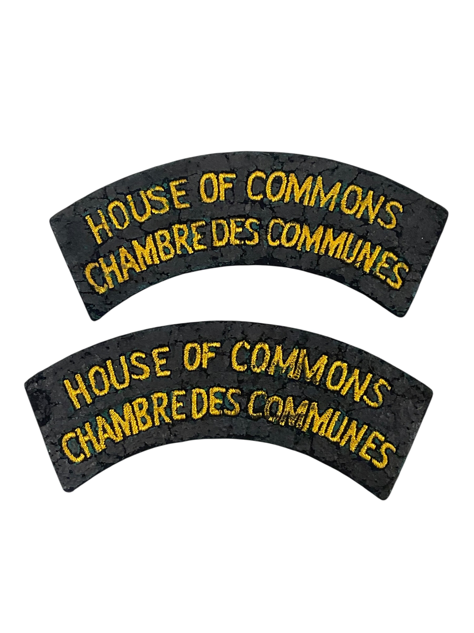 Canadian House of Commons Shoulder Titles Insignia Pair Canadian House of Commons Shoulder Titles Insignia Pair