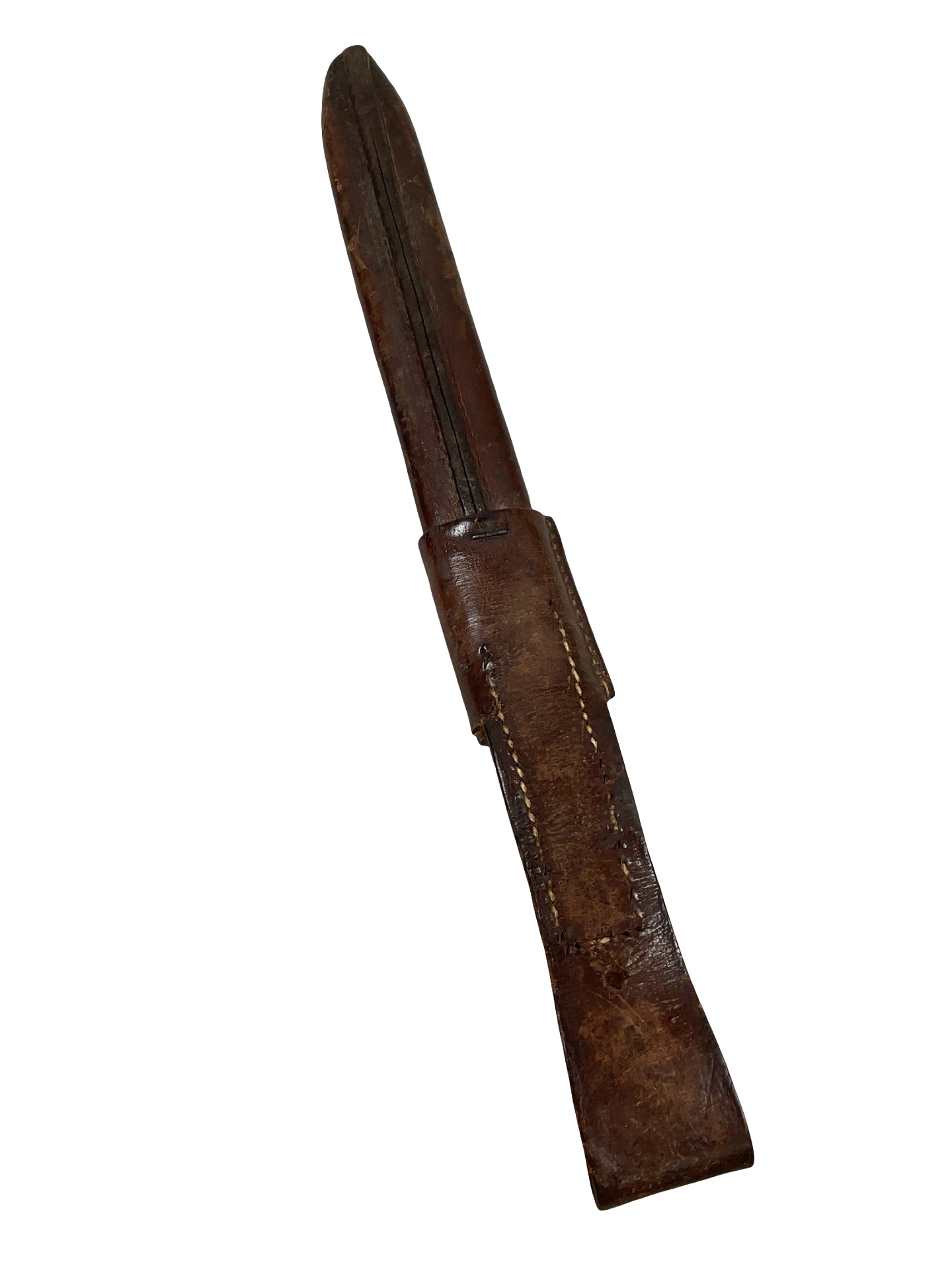 WW1 Canadian CEF Ross Rifle Butcher Bayonet With Leather Scabbard Dated 1907 WW1 Canadian CEF Ross Rifle Butcher Bayonet With Leather Scabbard Dated 1907