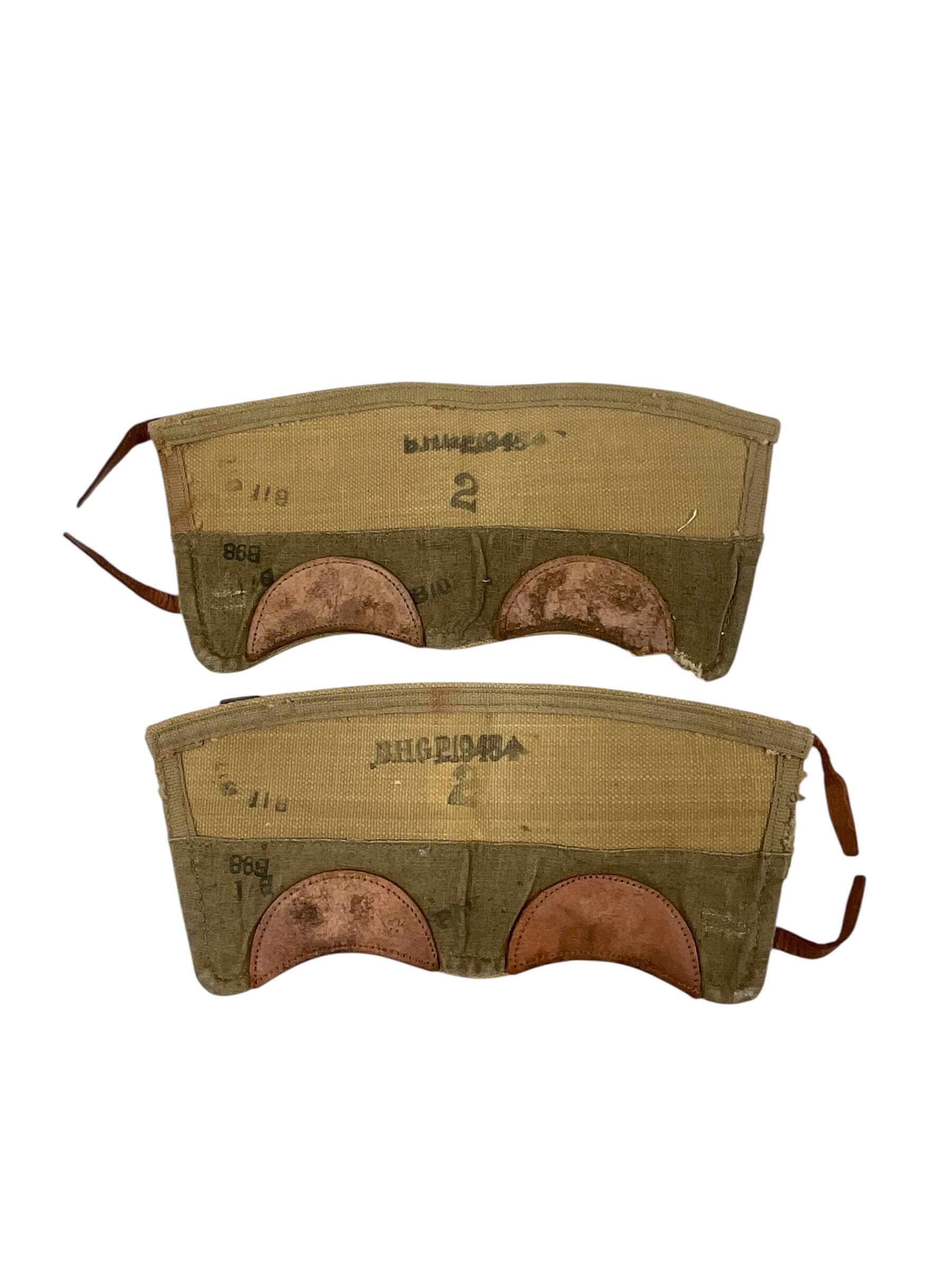WW2 British Pair Of Canvas Gaiters With Leather Straps Size 2 Dated 1945 WW2 British Pair Of Canvas Gaiters With Leather Straps Size 2 Dated 1945