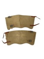 WW2 British Pair Of Canvas Gaiters With Leather Straps Size 2 Dated 1945 WW2 British Pair Of Canvas Gaiters With Leather Straps Size 2 Dated 1945