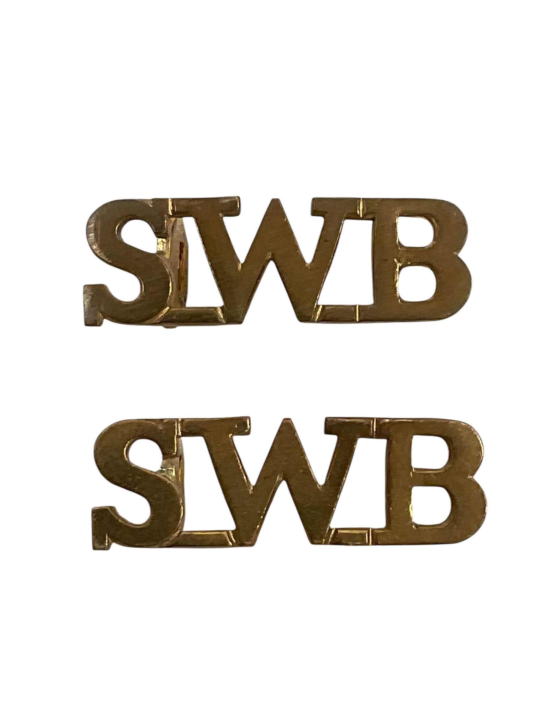 WW1 British BEF South Wales Borderers SWB Shoulder Titles Insignia Pair WW1 British BEF South Wales Borderers SWB Shoulder Titles Insignia Pair