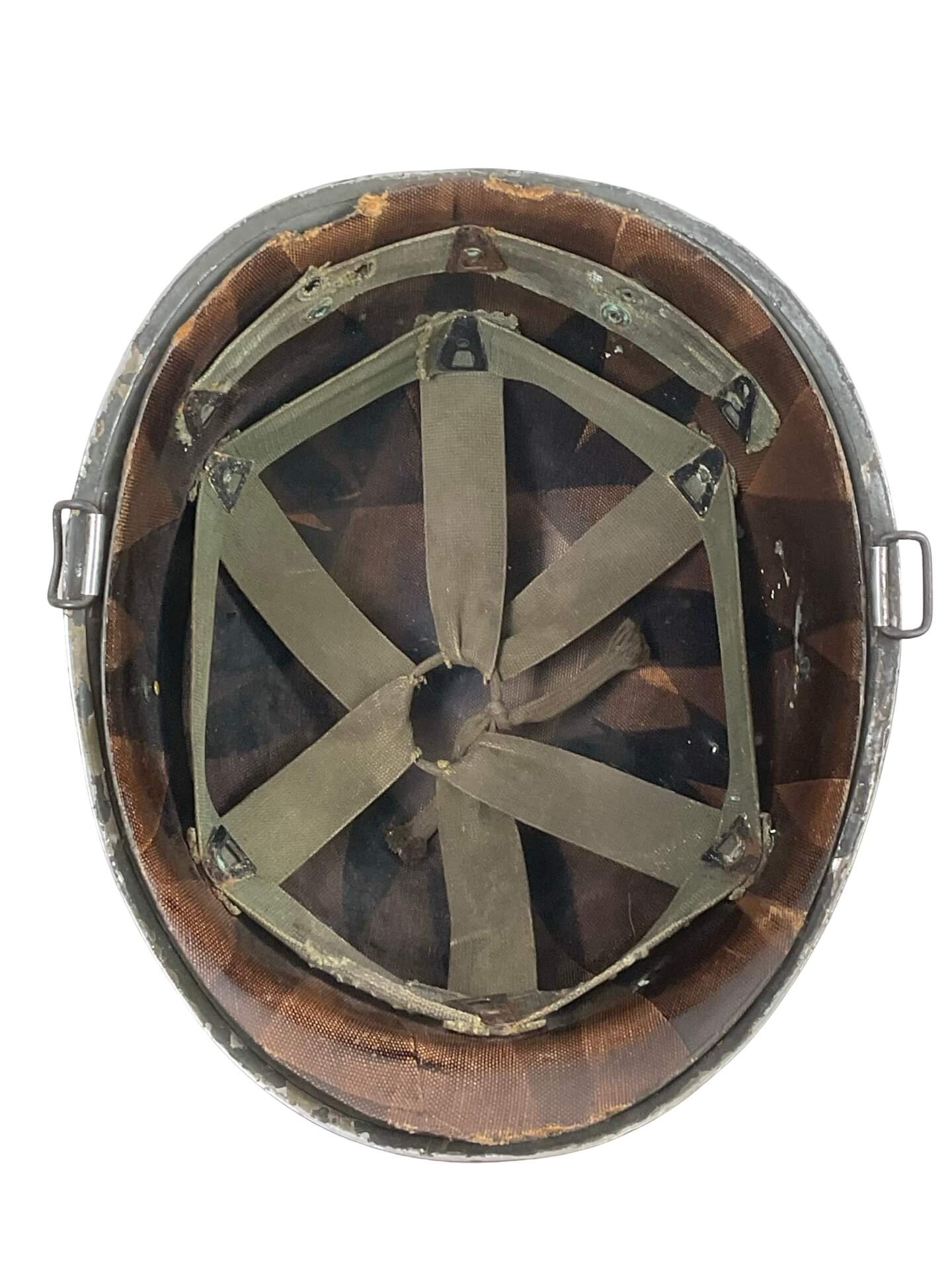 WW2 US M1 Helmet Rear Seam Swivel Bale With Liner WW2 US M1 Helmet Rear Seam Swivel Bale With Liner