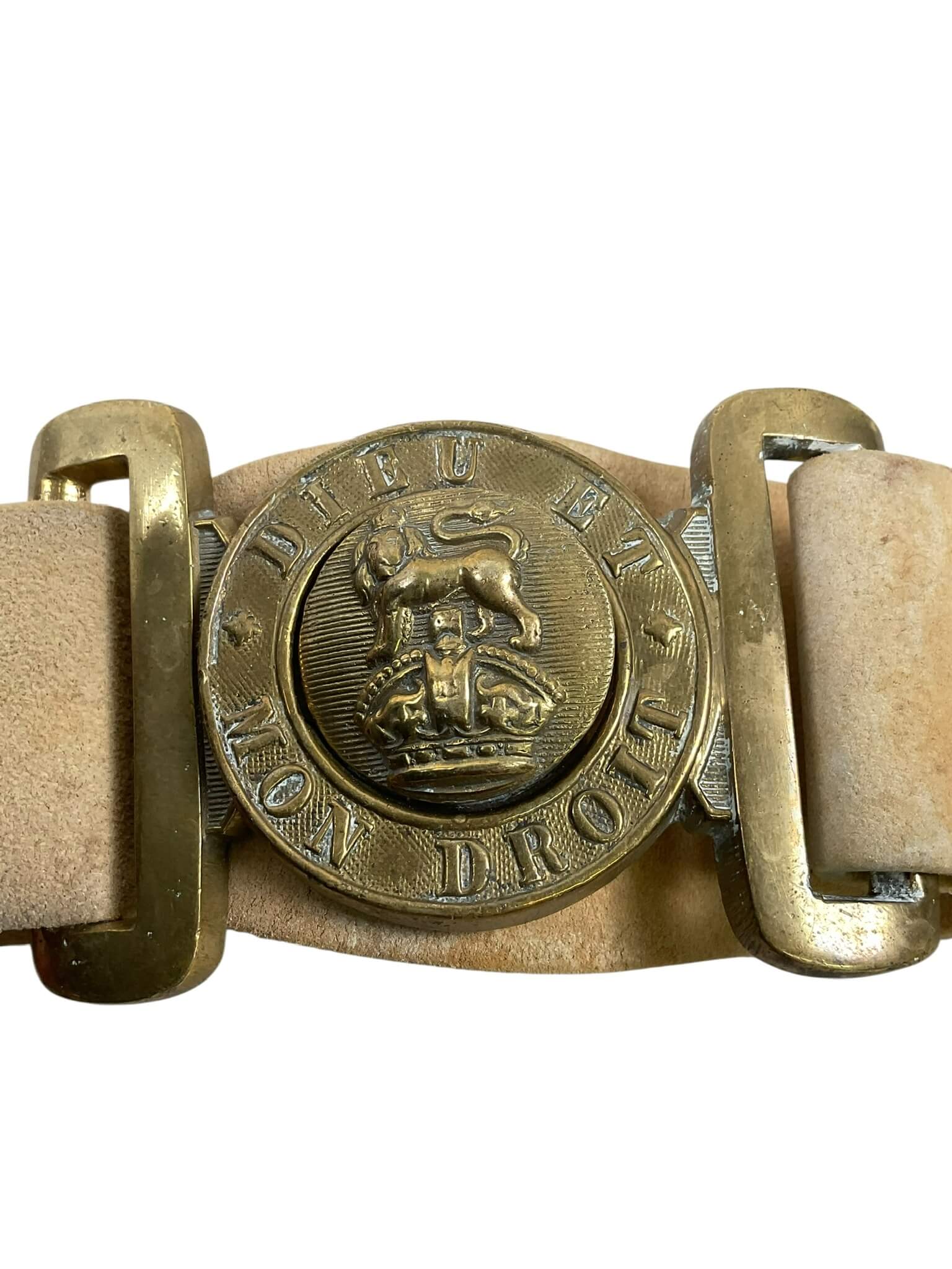 British Army White Buffed Leather Belt and Buckle British Army White Buffed Leather Belt and Buckle