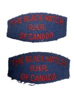 WW2 Canadian The Black Watch RHR of Canada Shoulder Titles Insignia Pair WW2 Canadian The Black Watch RHR of Canada Shoulder Titles Insignia Pair