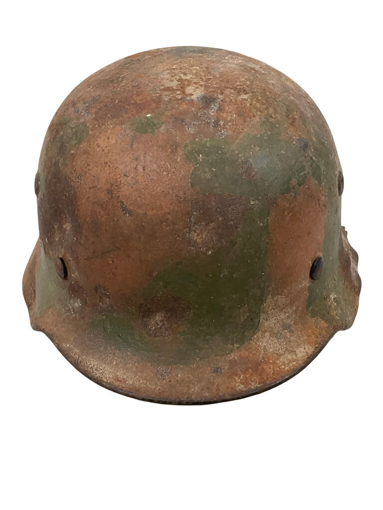WW2 German M40 Camouflage Steel Helmet Lot No 158 Size 62 WW2 German M40 Camouflage Steel Helmet Lot No 158 Size 62