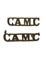 WW1 Canadian CEF Army Medical Corps CAMC Shoulder Titles Insignia Pair WW1 Canadian CEF Army Medical Corps CAMC Shoulder Titles Insignia Pair