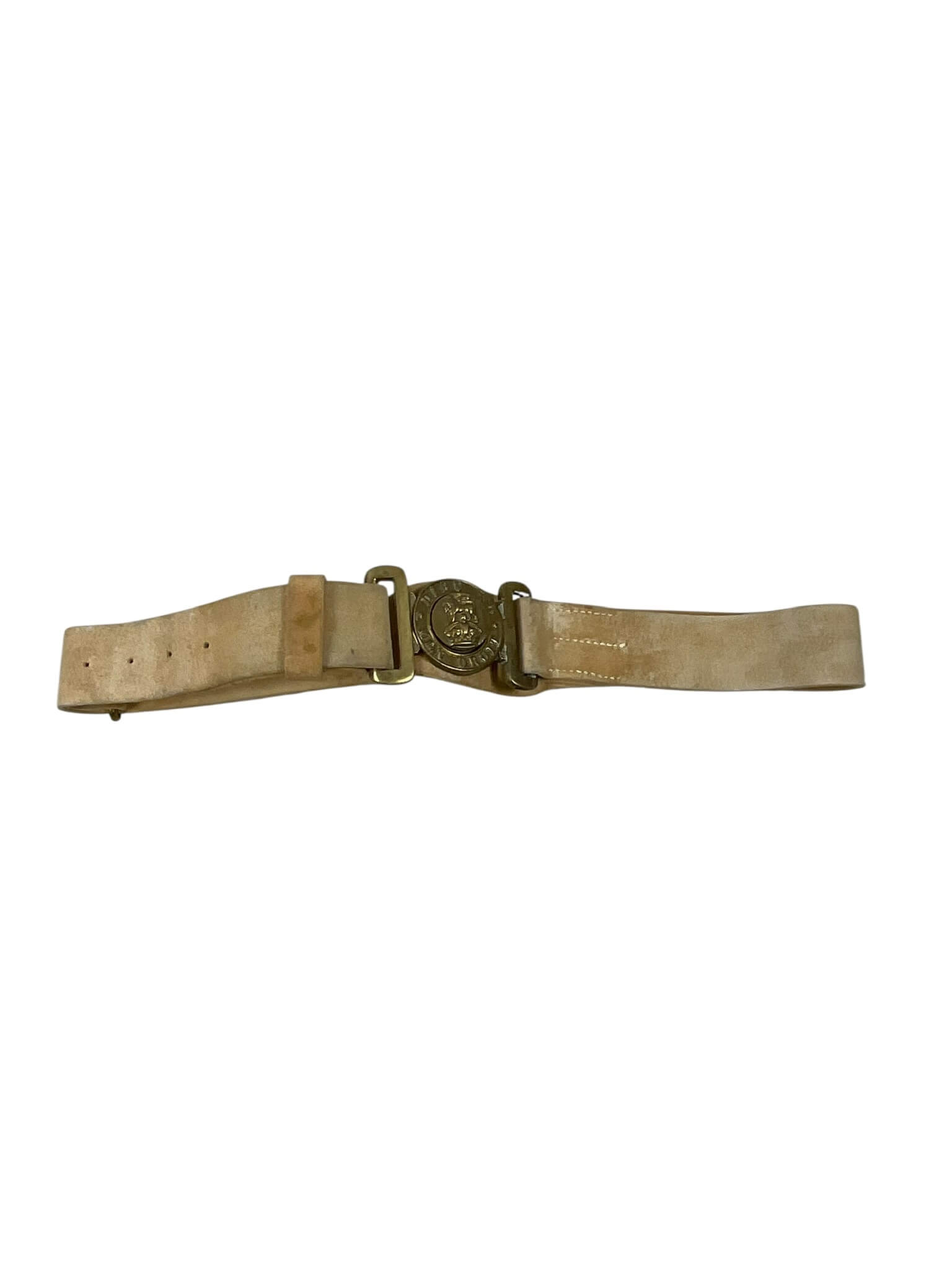 British Army White Buffed Leather Belt and Buckle British Army White Buffed Leather Belt and Buckle