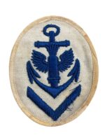 WW2 German Kriegsmarine Coastal Artillery Senior NCO Trade Badge Patch White