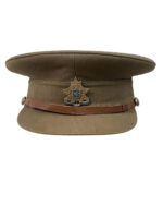 WW2 Canadian Kent Regiment Officer's Peak Cap Hat With Officer's Cap Badge Size 7 3/8