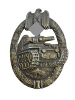 WW2 German Bronze Panzer Assault Badge Repaired