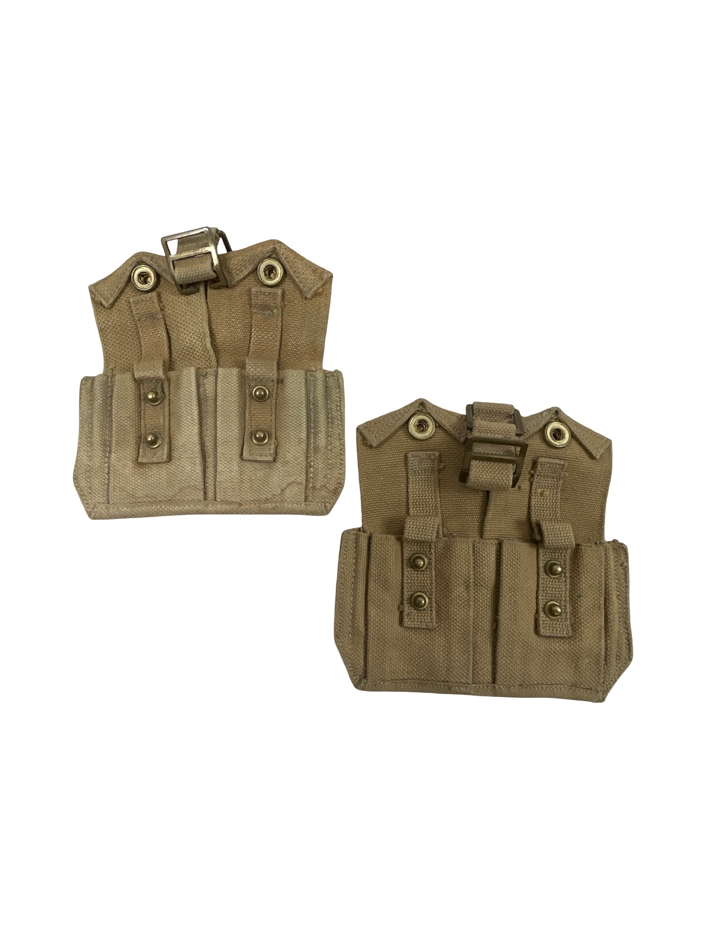 WW2 Canadian P37 Ammo Pouches Pair C Broad Arrowed WW2 Canadian P37 Ammo Pouches Pair C Broad Arrowed