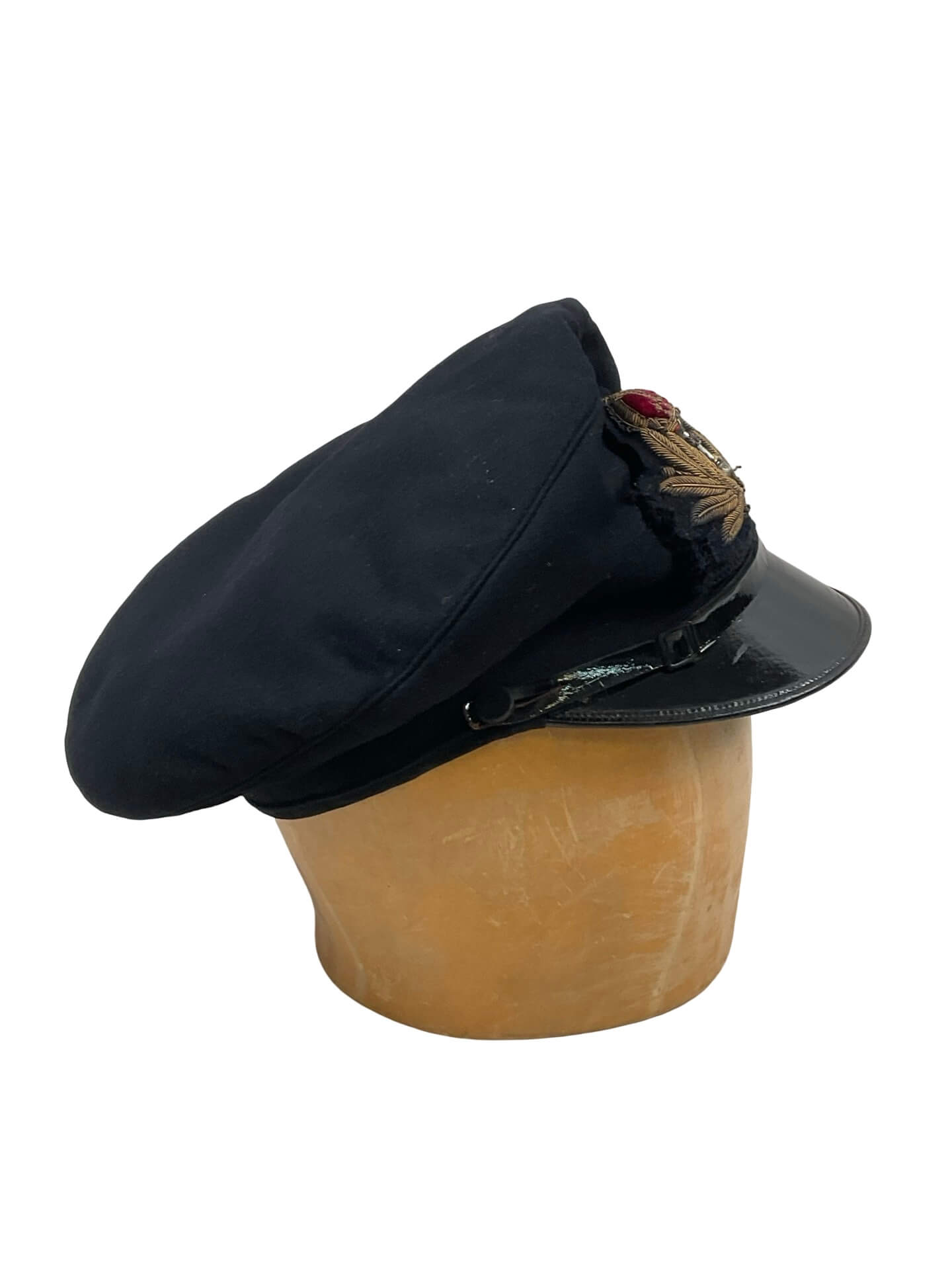 WW2 British RN Navy Officer's Peak Cap Hat Size 6 7/8 Named WW2 British RN Navy Officer's Peak Cap Hat Size 6 7/8 Named