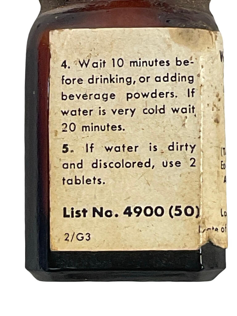 US Army Korean War Water Purification Tablets With Contents US Army Korean War Water Purification Tablets With Contents