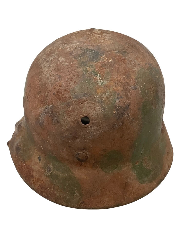 WW2 German M40 Camouflage Steel Helmet Lot No 158 Size 62 WW2 German M40 Camouflage Steel Helmet Lot No 158 Size 62