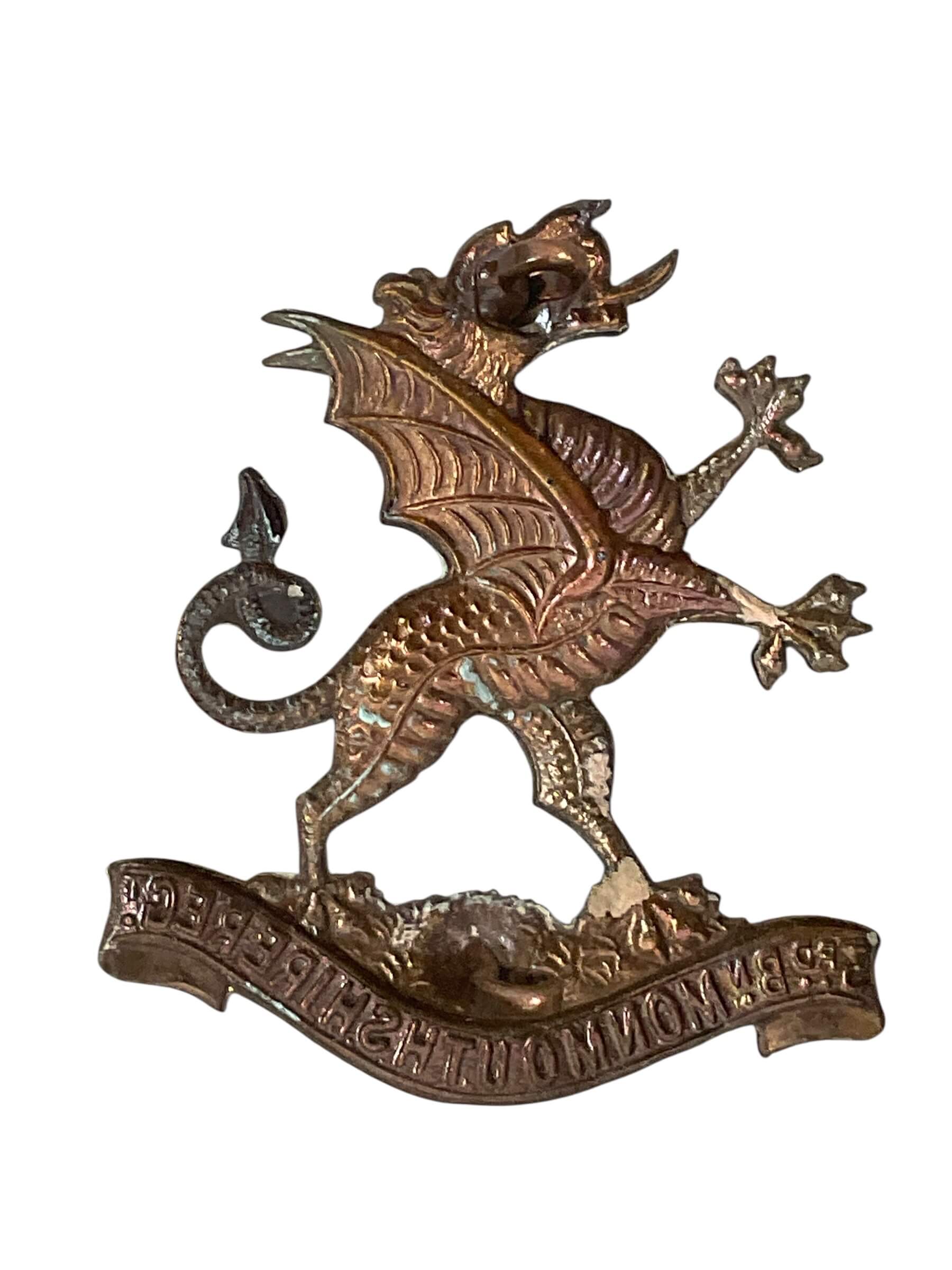WW1 British BEF 3rd Battalion Monmouthshire Regiment Cap Badge WW1 British BEF 3rd Battalion Monmouthshire Regiment Cap Badge
