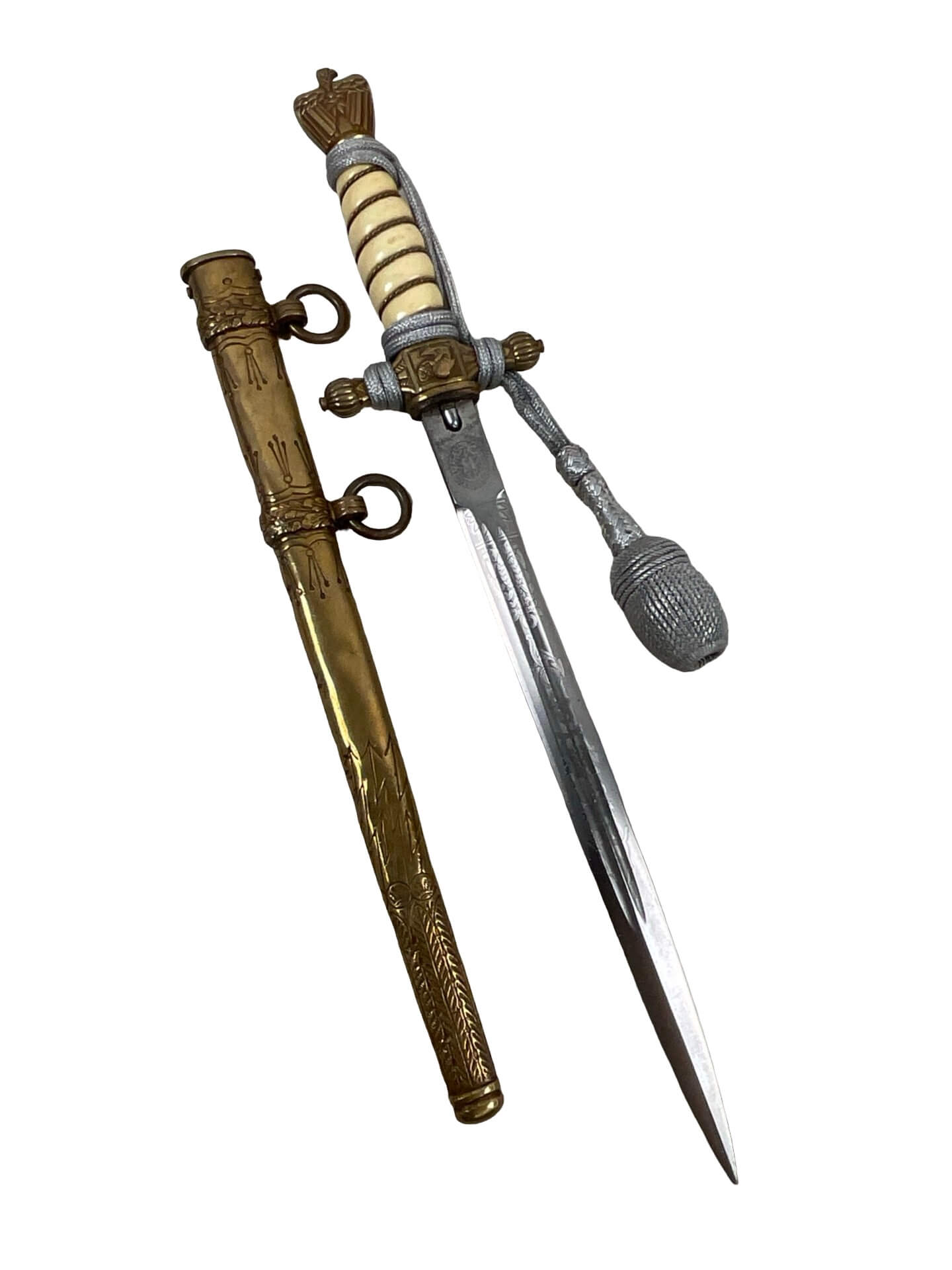 WW2 German Navy Kriegsmarine Dagger With Scabbard Maker Weyersberg WW2 German Navy Kriegsmarine Dagger With Scabbard Maker Weyersberg