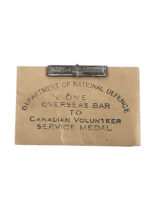 WW2 Canadian Volunteer Service Medal (CVSM) Ribbon Bar With Packet of Issue