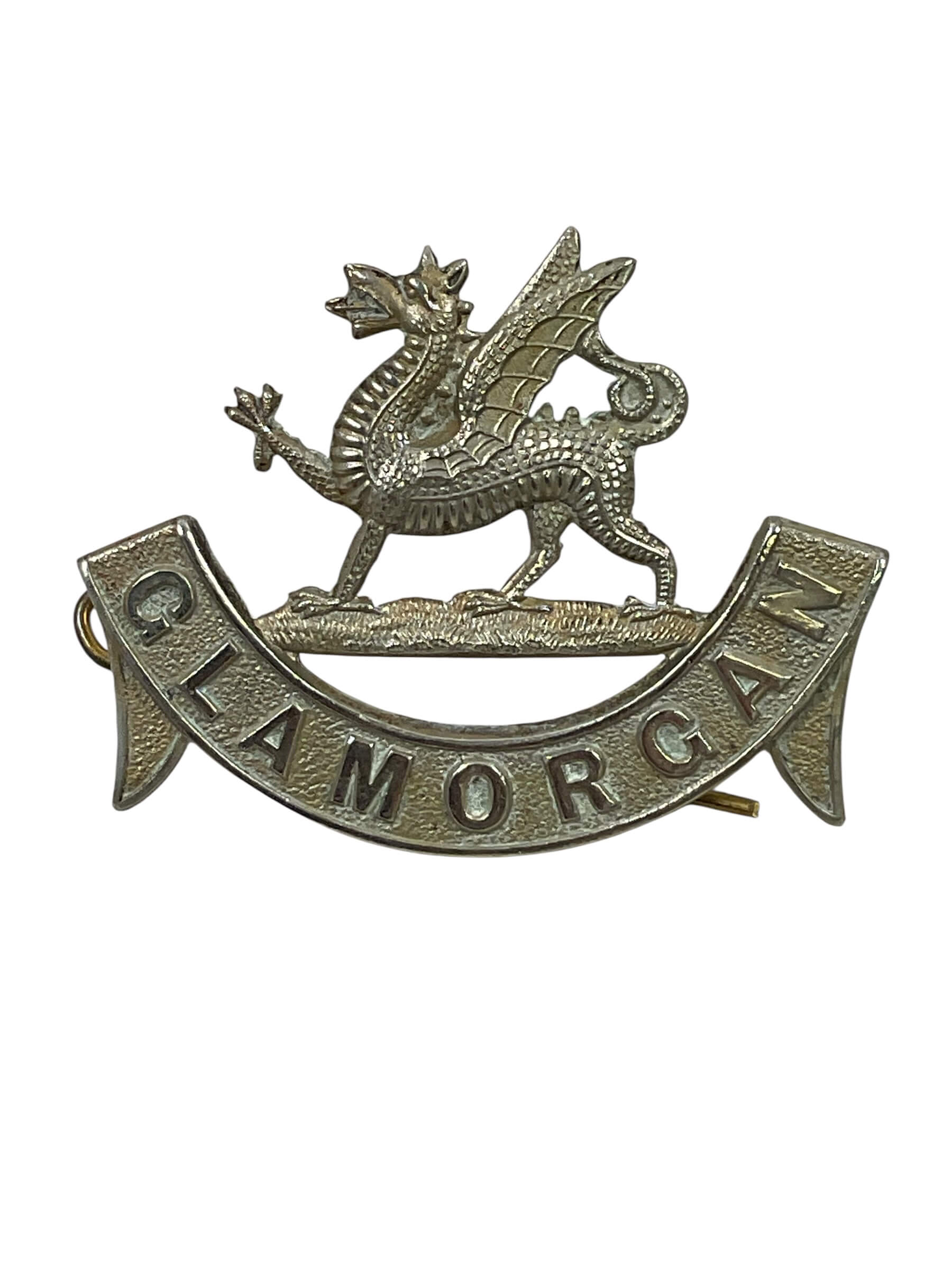 WW1 British BEF Glamorgan Regiment Cap Badge WW1 British BEF Glamorgan Regiment Cap Badge
