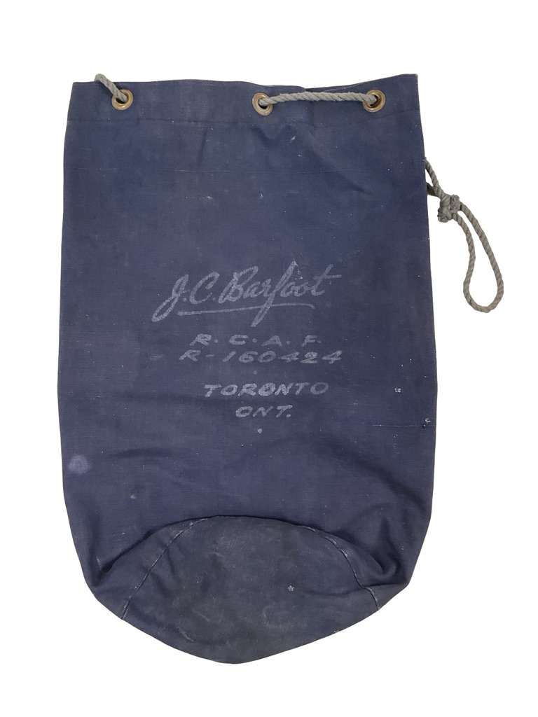 WW2 Canadian RCAF Named Duffle Bag 23" X 13 1/2" WW2 Canadian RCAF Named Duffle Bag 23" X 13 1/2"