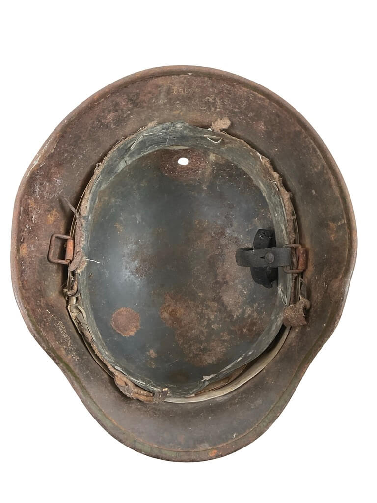 WW2 German M40 Camouflage Steel Helmet Lot No 158 Size 62 WW2 German M40 Camouflage Steel Helmet Lot No 158 Size 62