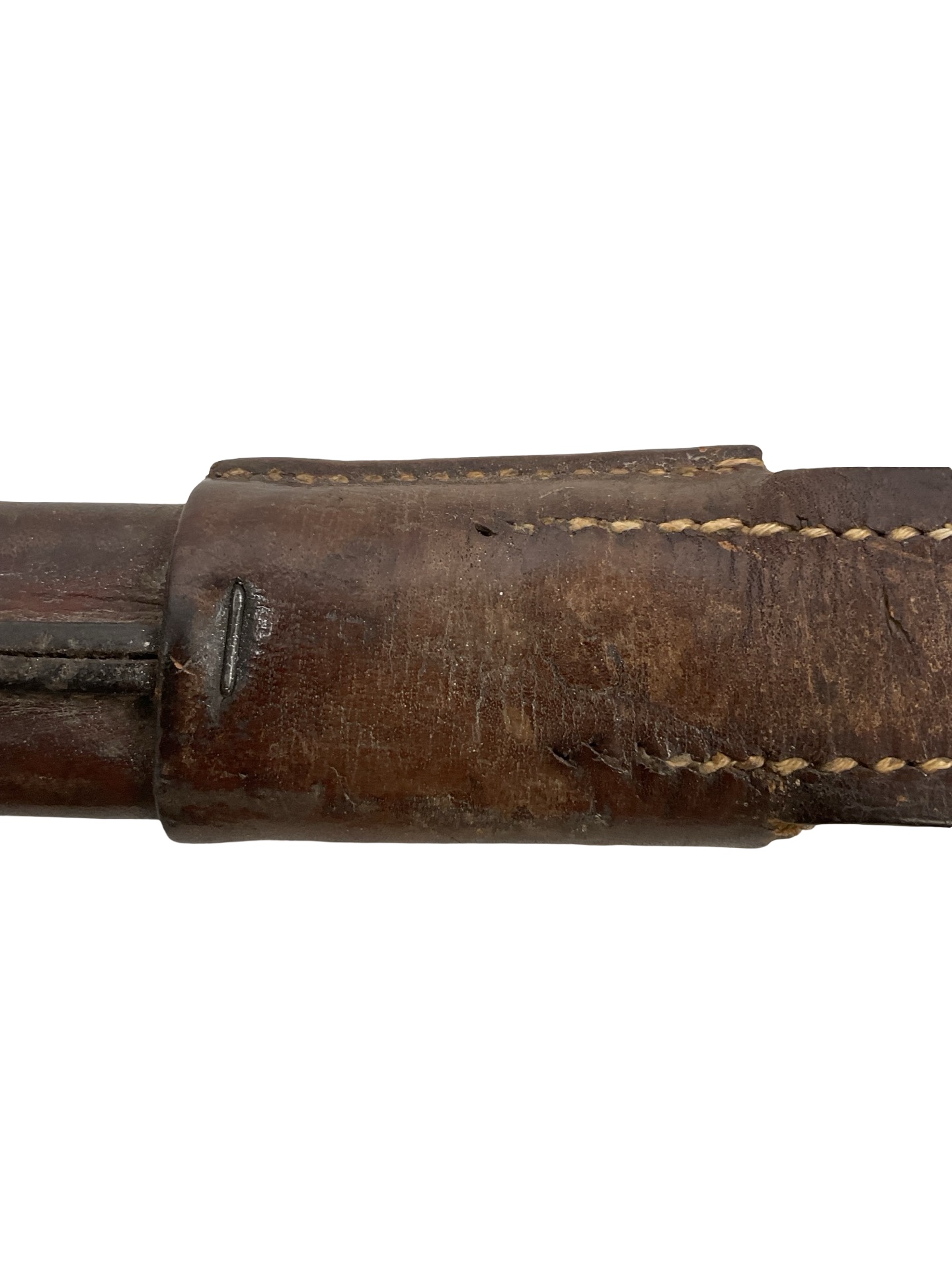 WW1 Canadian CEF Ross Rifle Butcher Bayonet With Leather Scabbard Dated 1907 WW1 Canadian CEF Ross Rifle Butcher Bayonet With Leather Scabbard Dated 1907