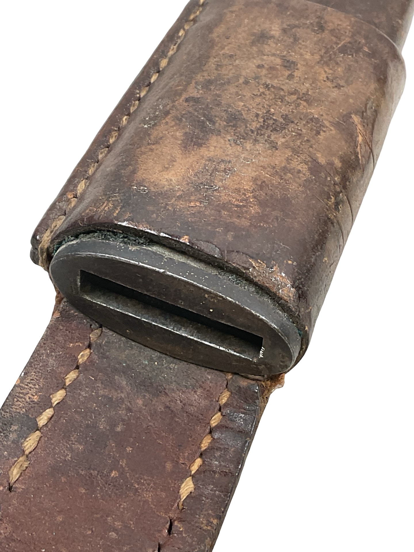 WW1 Canadian CEF Ross Rifle Butcher Bayonet With Leather Scabbard Dated 1907 WW1 Canadian CEF Ross Rifle Butcher Bayonet With Leather Scabbard Dated 1907
