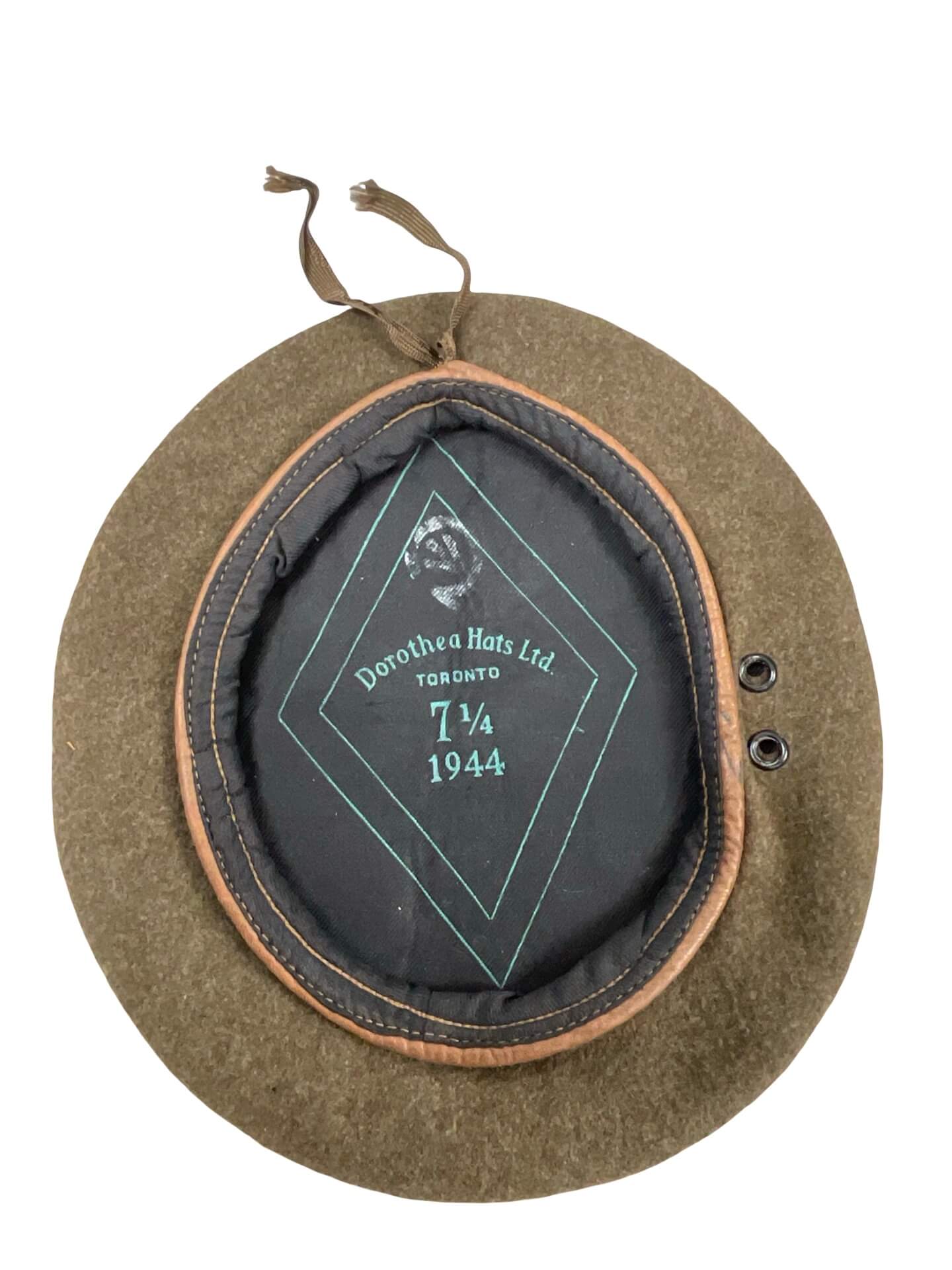 WW2 Canadian Army Khaki Beret Dated 1944 Size 7 1/4 WW2 Canadian Army Khaki Beret Dated 1944 Size 7 1/4
