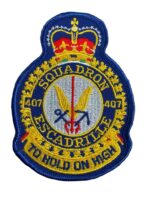 Canadian Forces RCAF 407 Squadron Heraldic Colour Crest Patch Vintage Canadian Forces RCAF 407 Squadron Heraldic Colour Crest Patch Vintage