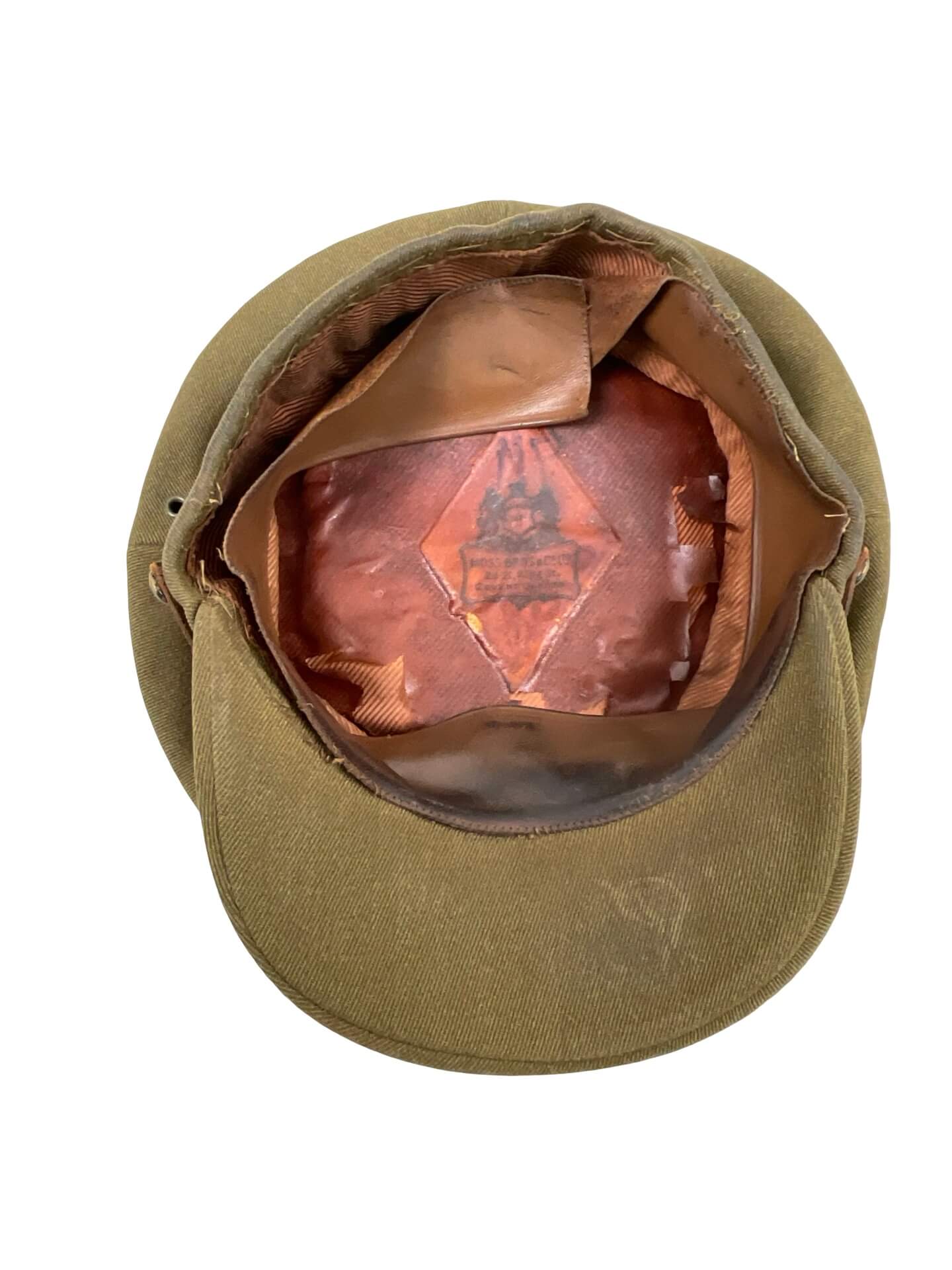 WW2 British Officer's Peak Cap Hat Size 7 Maker Moss Brothers WW2 British Officer's Peak Cap Hat Size 7 Maker Moss Brothers