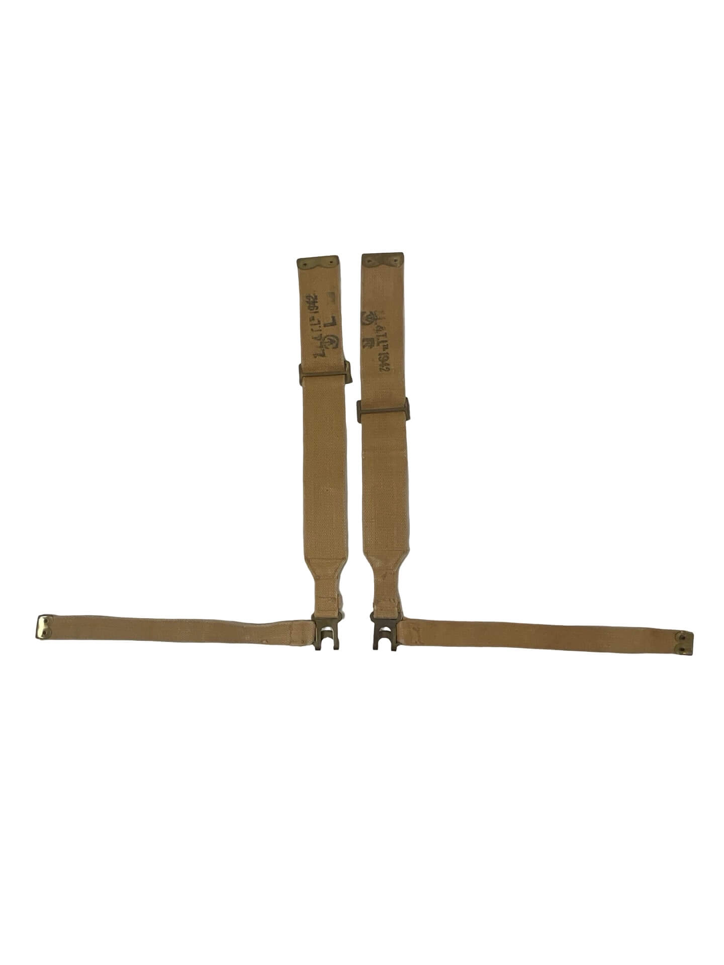 WW2 Canadian P37 Webbing L Straps Pair WW2 Canadian P37 Webbing L Straps Pair