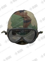 Canadian Forces M1 Steel Helmet With Woodland Cover and Goggles