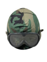 Canadian Forces M1 Steel Helmet With Woodland Cover and Goggles