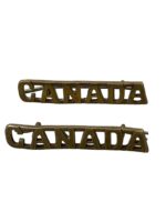 WW1 Canadian CEF CANADA Officer's Shoulder Titles Insignia Pair (2)