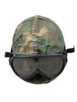 Canadian Forces M1 Steel Helmet With Woodland Cover and Goggles