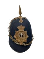 British Victorian Middlesex Regiment Blue Home Service Helmet With Unit Markings