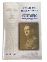 WW1 Canadian CEF It Made You Think of Home Journal of Deward Barnes Used Hardcover Reference Book WW1 Canadian CEF It Made You Think of Home Journal of Deward Barnes Used Hardcover Reference Book