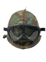 Canadian Forces M1 Steel Helmet With Woodland Cover and Goggles