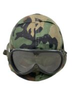 Canadian Forces M1 Steel Helmet With Woodland Cover and Goggles