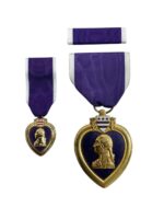US Purple Heart Medal Full Size With Miniature and Ribbon Bar