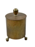 WW2 Canadian Brass Trench Art Tobacco Container EMPTY