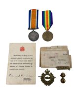 WW1 Canadian CEF Medal Group Full Size With Extras 3320983 SPR E. Cousineau CE