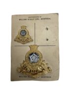 WW2 17th Duke of York's Royal Canadian Hussars Officer's Cap Badge and Collar Insignia Single