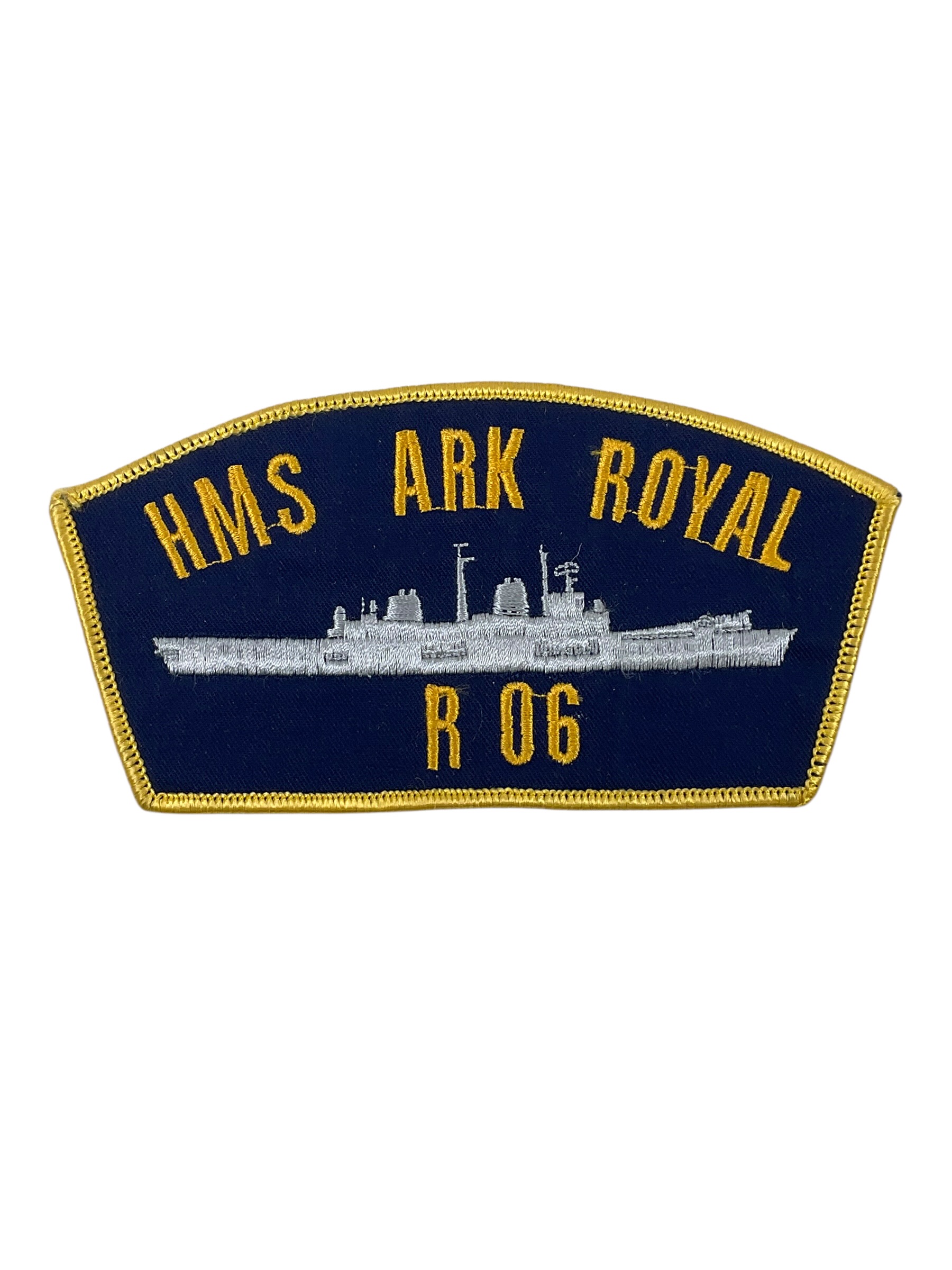 British Royal Navy HMS Ark Royal Aircraft Carrier R06 Ships Crest Patch British Royal Navy HMS Ark Royal Aircraft Carrier R06 Ships Crest Patch