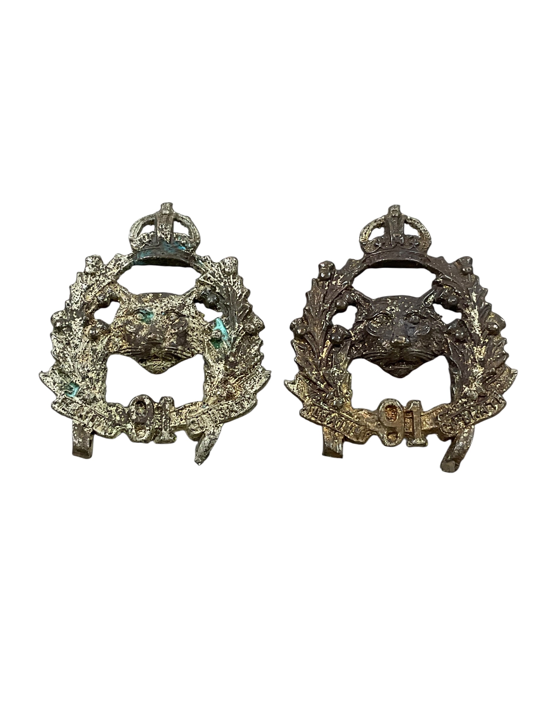 WW1 Canadian CEF 173rd Battalion Collars Insignia Pair Cast WW1 Canadian CEF 173rd Battalion Collars Insignia Pair Cast
