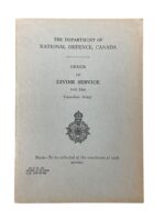 Canadian Army Order of Divine Service Used Softcover Reference Book
